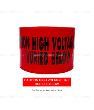 เทปฝังใต้ดิน เทปเตือน caution high voltage line buried below tape red | siamconduit.com